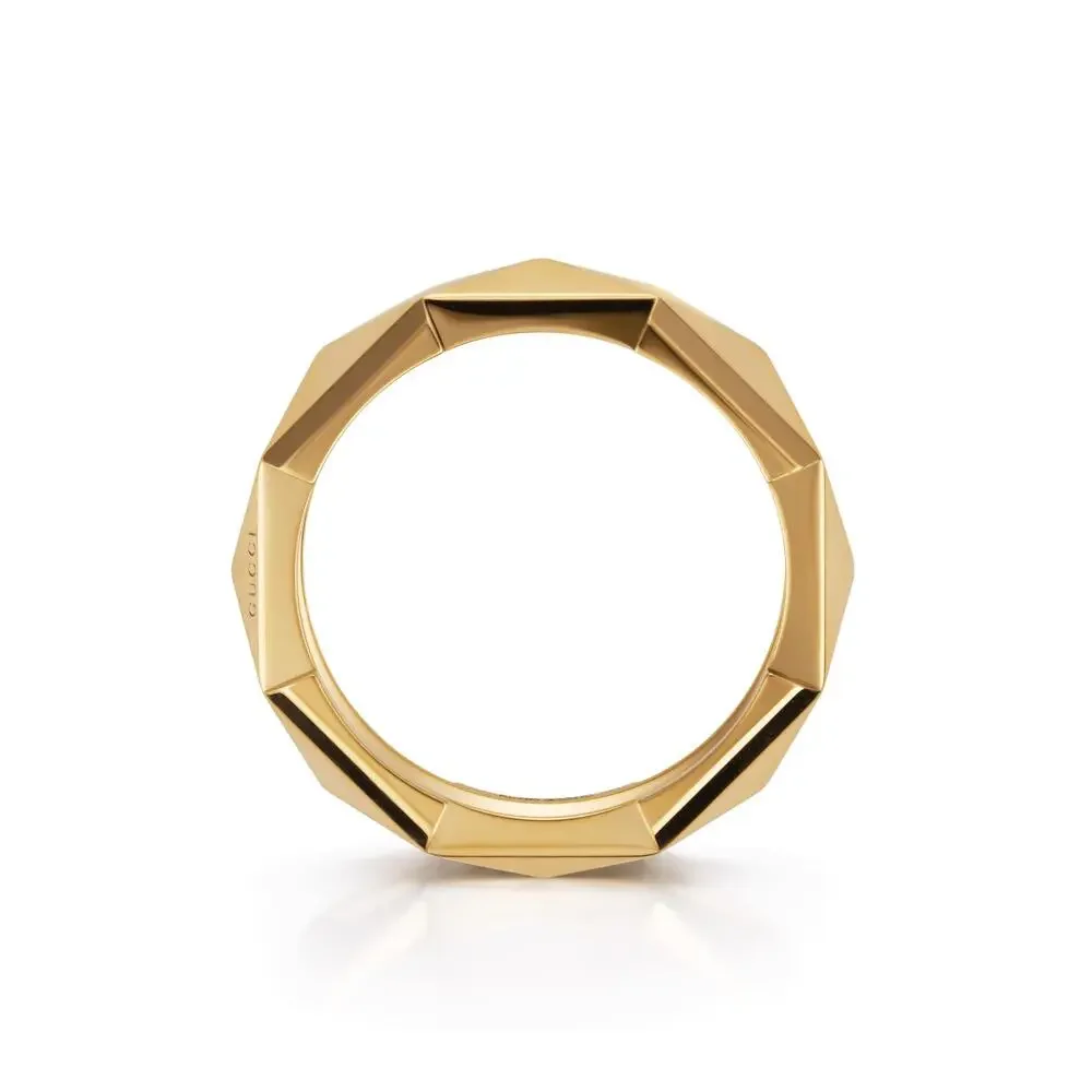 18kt Yellow Gold Gucci Faceted Band - Link To Love